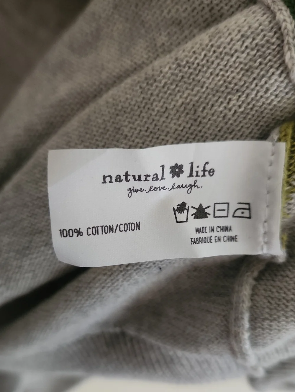 NATURAL LIFE Live Happy Light Gray Color Block Button Down Cardigan Medium